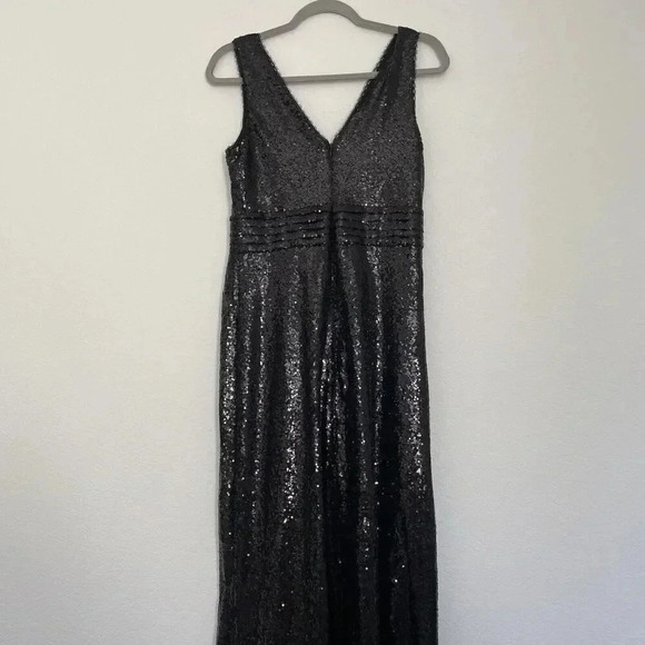 Kate Kasin Sequin Formal Cocktail Party Evening Maxi Dress Black Size 6 - Picture 11 of 13
